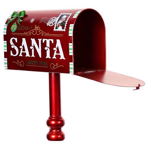 Red letterbox for Santa Claus, metal, 40x14x8 in 3