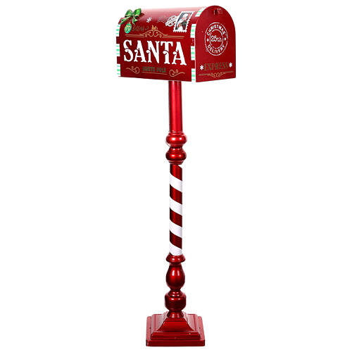 Buzón cartas rojo navideño Papá Noel metal 100x35x20 cm 1