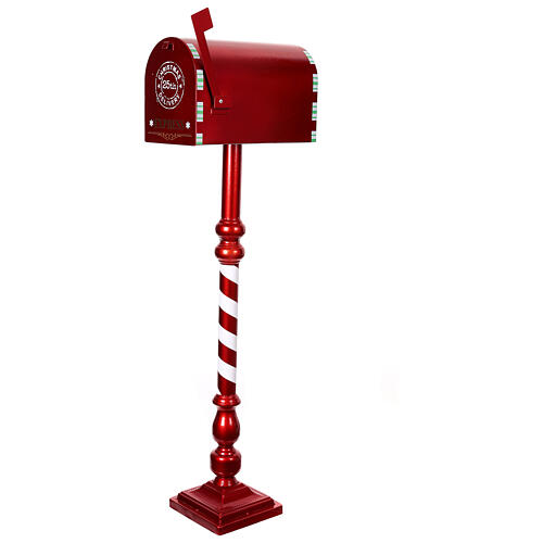 Cassetta lettere rossa natalizia Babbo Natale metallo 100x35x20 cm 5