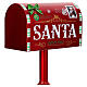 Cassetta lettere rossa natalizia Babbo Natale metallo 100x35x20 cm s6
