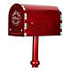 Cassetta lettere rossa natalizia Babbo Natale metallo 100x35x20 cm s7