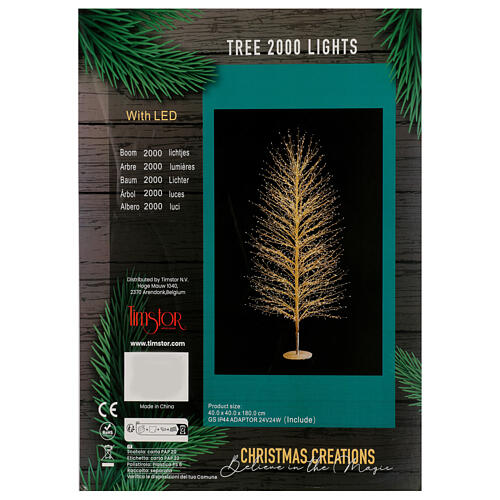 Lichterbaum weiß – Höhe 180 cm, 2000 LEDs warmweiß, für außen 5