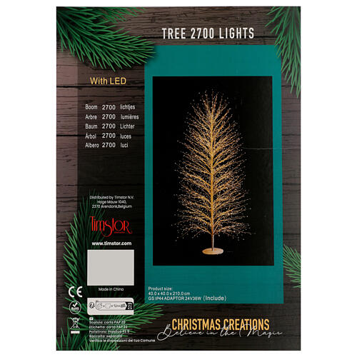 Albero di Natale bianco con luci 210 cm 5