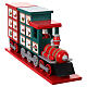 Advent calendar, red and green wooden train, 8x16x4 in s5