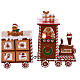 Gingerbread train advent calendar with wooden lights 20x50x10 cm s4