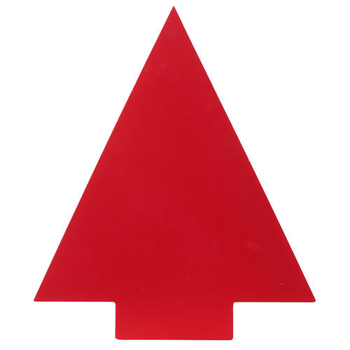 Calendrier Avent sapin rouge bois 40x30x5 cm 6