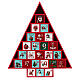 Calendrier Avent sapin rouge bois 40x30x5 cm s1