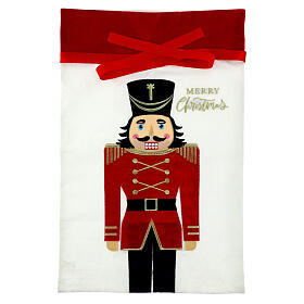 Velvet gift bag with nutcracker, 28x18 in