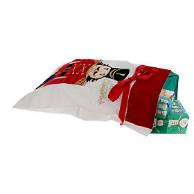 Velvet gift bag with nutcracker, 28x18 in