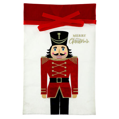 Velvet gift bag with nutcracker, 28x18 in 1