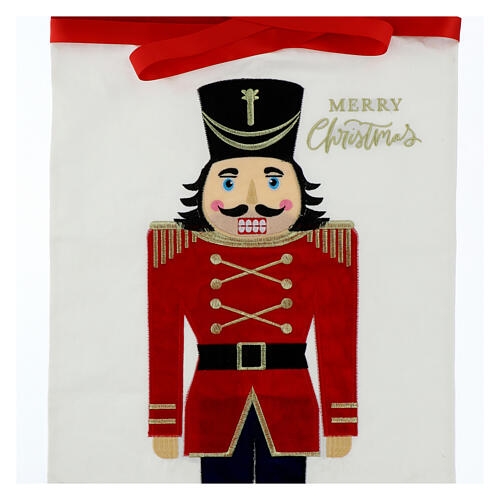 Velvet gift bag with nutcracker, 28x18 in 3