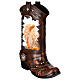 Cowboy boot with Nativity Scene, snow globe with lights, music and automatic snowfall, 14x8x4 in s5