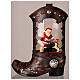 Cowboy boot with Santa Claus, snow globe with lights, music and automatic snowfall, 14x8x4 i s3