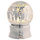 Snow globe of 5 in, silver glitter and lights, Nativity Scene, 5x5x6 in s5