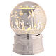 Palla di neve 120 mm argentata glitter luci Presepe 12x12x15 cm s4