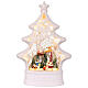 Albero Natale pallina vetro illuminata glitterata Babbo Natale su slitta 20x8x30 cm s1
