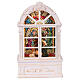 Finestra glitterata Natività illuminata 15x8x25 cm s2