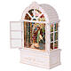 Finestra glitterata Natività illuminata 15x8x25 cm s3