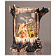 Baumstamm mit Schneeeffekt, Engel mit Tieren im Wald – Musik, Beleuchtung, 25 × 19 × 11 cm s2