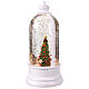 Cloche en verre paillettes Anges mouvement sapin 12x12x25 cm s3