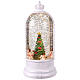 Cloche en verre paillettes Anges mouvement sapin 12x12x25 cm s5