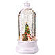Cupola vetro glitter Angeli movimento albero 12x12x25 cm s4
