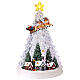 Illuminated Christmas tree with Santa Claus on his sleigh, 10x8x12 in s1