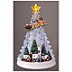 Illuminated Christmas tree with Santa Claus on his sleigh, 10x8x12 in s2