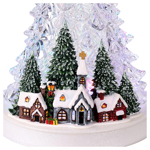 Albero di Natale illuminato slitta Babbo Natale 25x20x30 cm 3