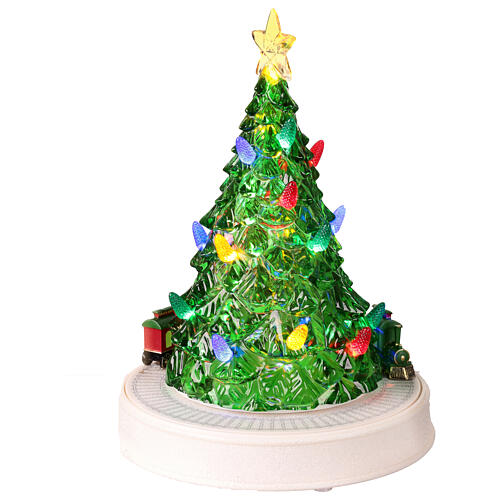 Beleuchteter Weihnachtsbaum mit Zug – mit Musik und Bewegung, 20 × 20 × 35 cm 5
