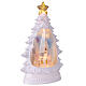 Albero di Natale con glitter illuminato chiesa bianca 20x10x30 cm s3