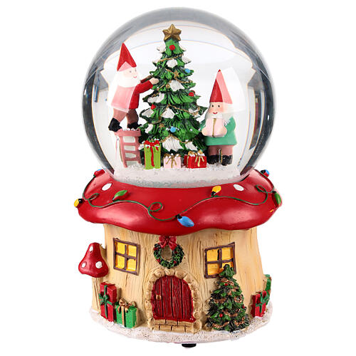 Globo de neve 100 mm casa dos gnomos 10x10x15 cm 1