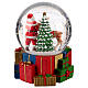 Christmas snow globe 120 mm Santa Claus with reindeer 15x15x15 cm s5