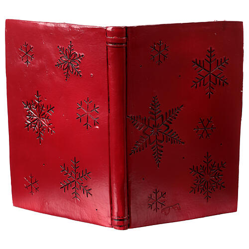 Schneekugel mit Spieluhr, Weihnachtsmann und Hund vor geöffnetem Buch – H 19 cm, 22,5 × 16,5 cm 5