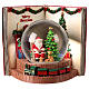 Globo de neve 120 mm livro Pai Natal com cão 25x15x20 cm s1