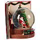 Snow globe 120 mm book Santa Claus with dog 25x15x20 cm s4