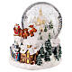 Snow globe with snowy village and Santa on his sleigh, 6x6x6 in s2