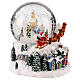 Snow globe with snowy village and Santa on his sleigh, 6x6x6 in s3