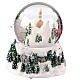 Snow globe with snowy village and Santa on his sleigh, 6x6x6 in s5