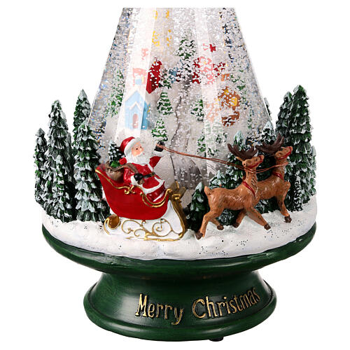 Snow globe cone with snowy city 15x15x25 cm 2