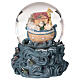 Snow globe with glittery snow and Noah's ark on waves, music box, 6x5x5 in s1