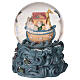 Snow globe with glittery snow and Noah's ark on waves, music box, 6x5x5 in s2