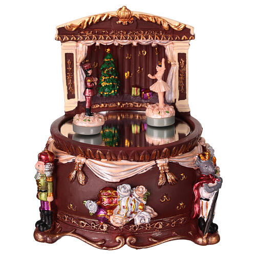 Nutcracker and ballerina, animated music box, 5x4x4 in 1