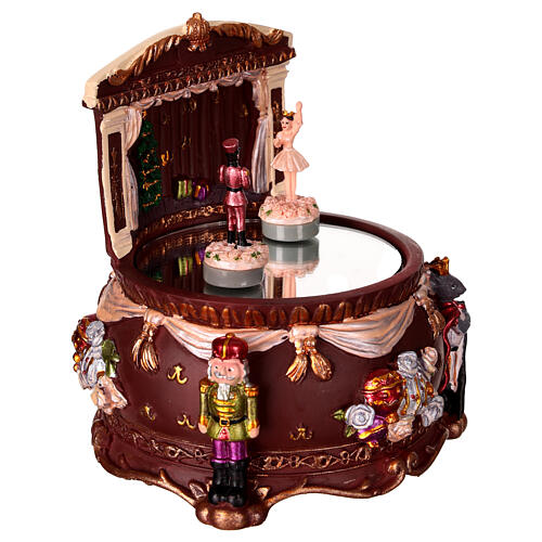 Schiaccianoci e ballerina carillon movimento danza 12x10x10 cm 3