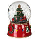 Snow globe: Santa Claus on a train with music box and motion, 6x5 in s2