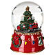 Snow globe: Santa Claus on a train with music box and motion, 6x5 in s4