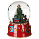 Snow globe: Santa Claus on a train with music box and motion, 6x5 in s5