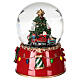 Snow globe Santa Claus train music box movement 15x12 cm s1