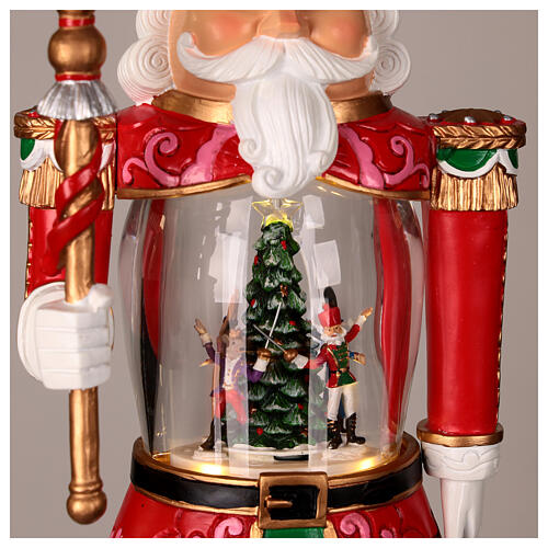 Nutcracker with snow globe, motion and music, 16x6x4 in 4