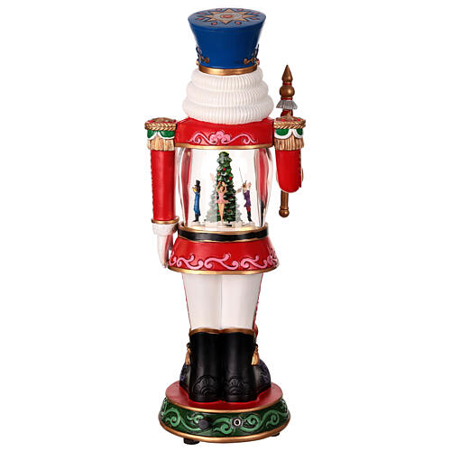 Nutcracker with snow globe, motion and music, 16x6x4 in 9
